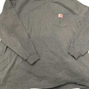 Carhartt Heather Green Pocket Long- Sleeved Tee